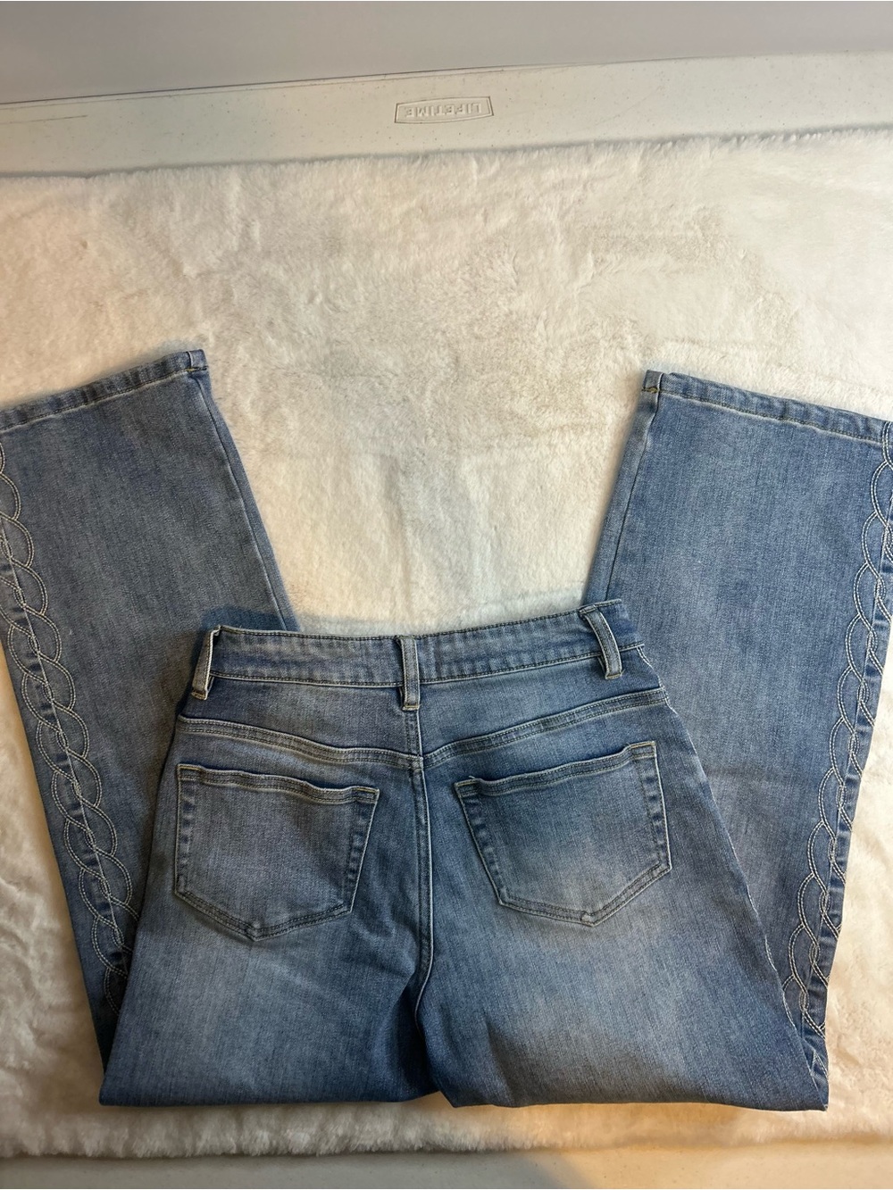 OAT New York Jeans 0 25 Blue Denim Braided Embroidered Side Detail - Picture 9 of 10